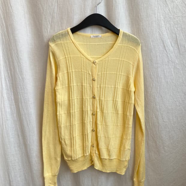 GLACIER 옐로우 면혼방 가디건(M)