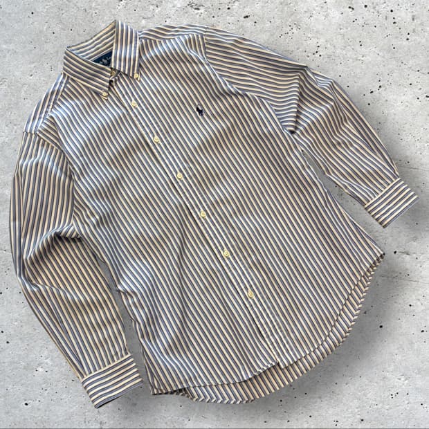 [S] 폴로 랄프로렌 스트라이프 긴팔 셔츠 블루 C799