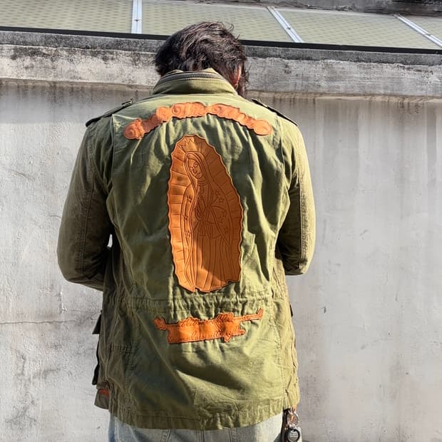 Vintage Jinho Jeans 성모마리아 가죽패치 필드자켓