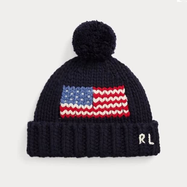 폴로랄프로렌 성조기 니트비니모자