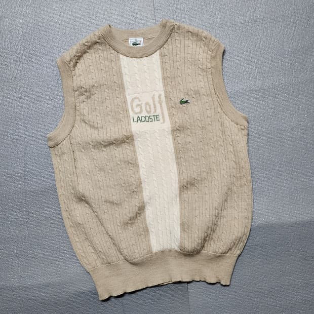 빈티지 서광 라코스테 케이블 니트 베스트 조끼