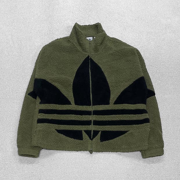 아디다스 빅 트레포일 후리스 자켓 카키