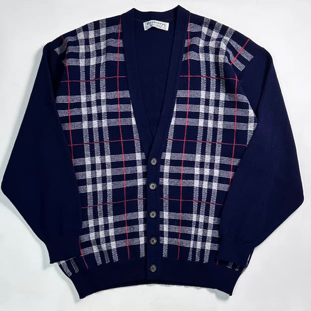 버버리 노바체크 울 니트 가디건