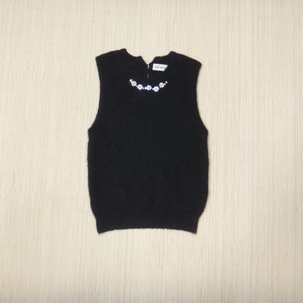 (S) 톰 그레이하운드 스와브로스키 민소매 보카시 니트