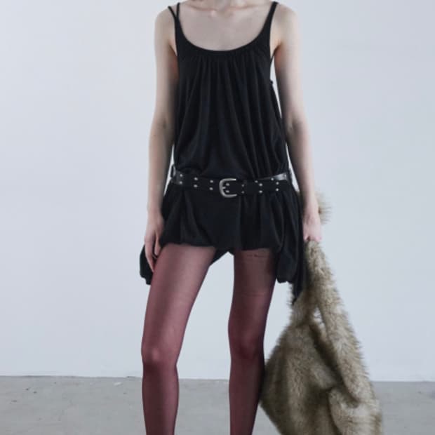 세릭 벌룬 슬리브리스 원피스 (블랙)