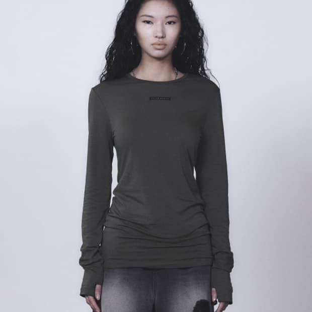 트리밍버드 베이직 라벨 핑거홀 롱슬리브