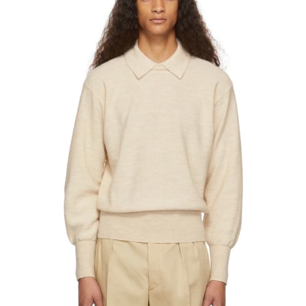 (새제품 택ㅇ) 르메르 더블 칼라 니트 초크