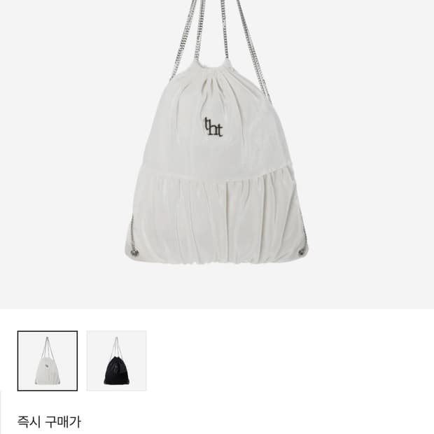 쓰리타임즈 벨벳 체인 백팩 화이트 아이보리