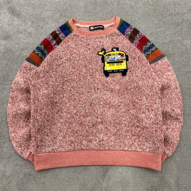 S 폴프랭크 핑크 스쿨버스 니트