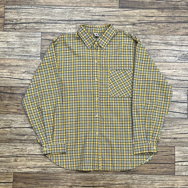 [ Secondhands ] 에스더패션 옐로우 체크 셔츠