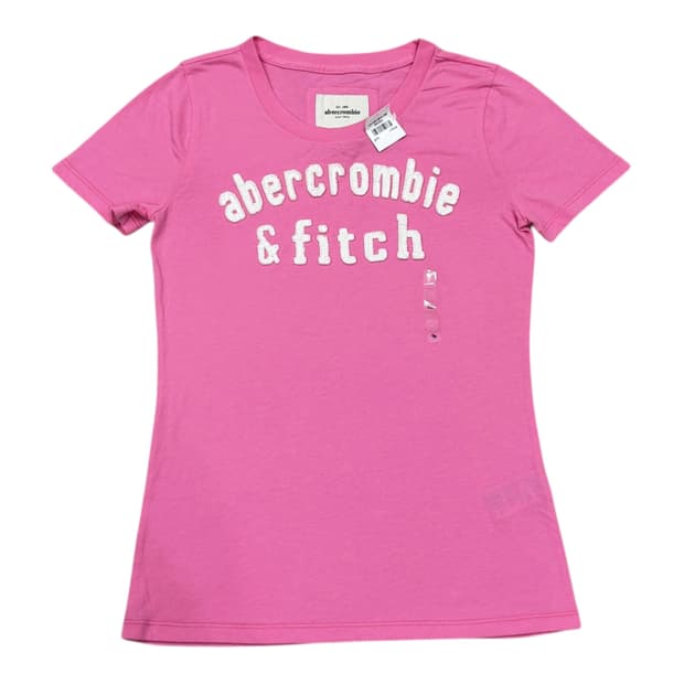 아베크롬비 Y2K 딱붙핏 스펠로고 반팔티 핑크 XL