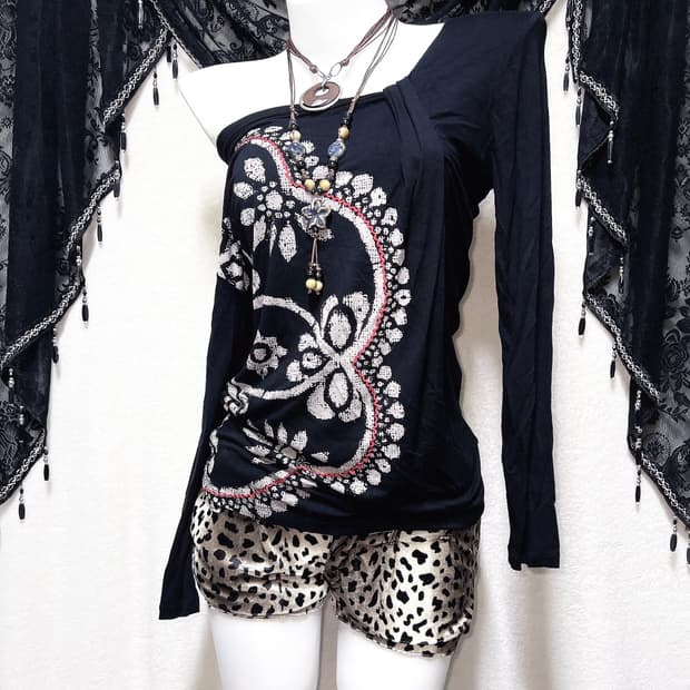 데시구알 desigual 오리엔탈 고스펑크 오네갸루 엔틱 롱슬리브 페어리