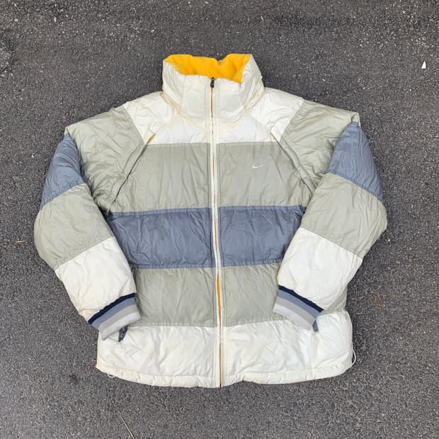 00s 나이키 리버시블 양면 후리스 덕다운 올드스쿨 패딩 XL 