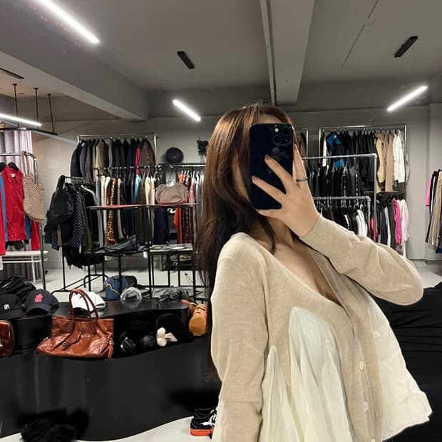 SACAI LUCK flare cardigan beige 