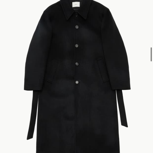 아모멘토 23fw 싱글브레스티드 코트 블랙 M