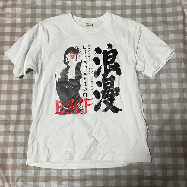 이스케이프프롬 낭만프린팅 반팔 M 빈티지 Y2K 화이트