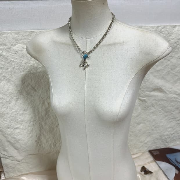 빈티지 아이리스 터키석 OT고리 목걸이