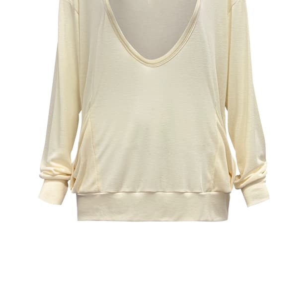 체메씨 LOOSE DEEP-NECK LONG SLEEVE (CREAM)