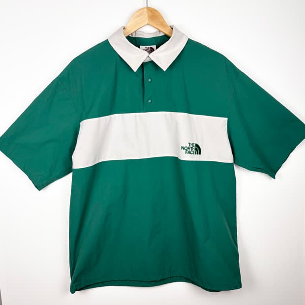 노스페이스 화이트라벨 블렌드 하프버튼 웜업 반팔 티셔츠