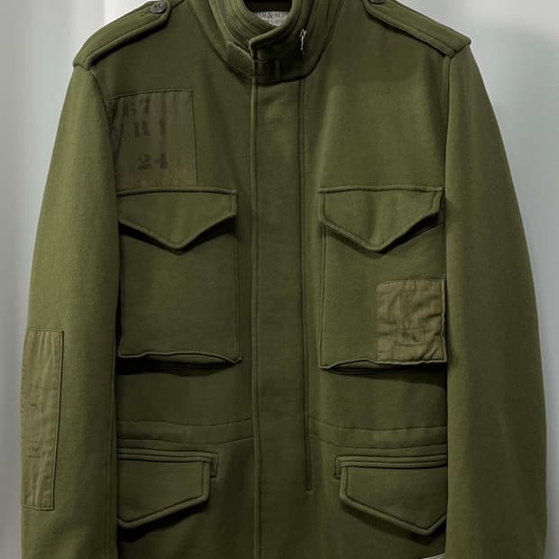 폴로 랄프로렌 올리브 플래그 패치워크 M-65 유틸리티 필드 자켓