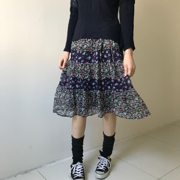 Floral midi skirt