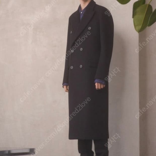 솔리드옴므 17fw 더블 롱코트 블랙