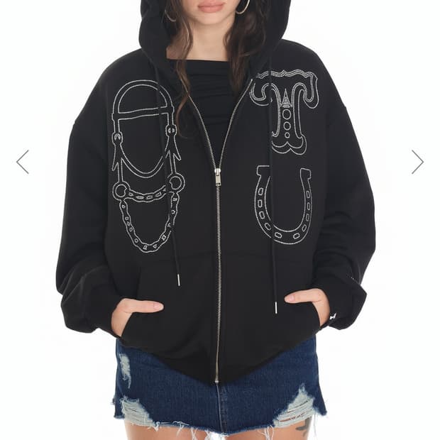 투머치택스 WESTERN HOTFIX ZIP-UP HQ ODIE (BLA