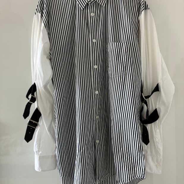 Comme des Garçons SHIRT 버클 스트랩 스트라이프 셔츠