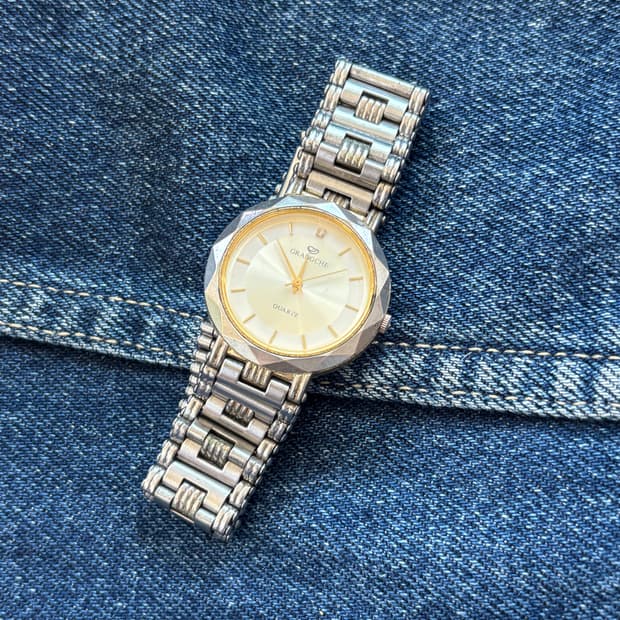 vintage grangche quartz metal watch