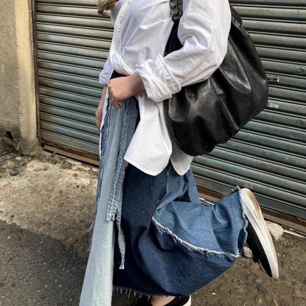 niko and… 패치워크 데님 스커트