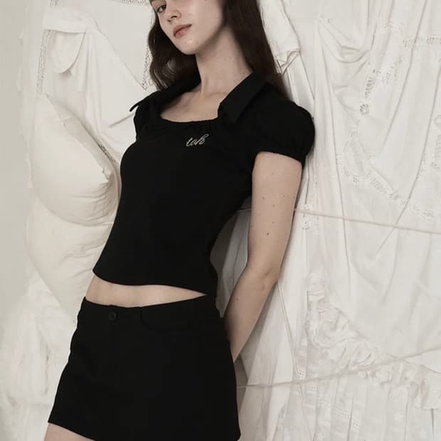 [새상품] toh dolly top goth 티오에이치 돌리 탑 블랙