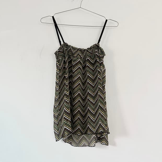 Palm tree sleeveless green & yellow