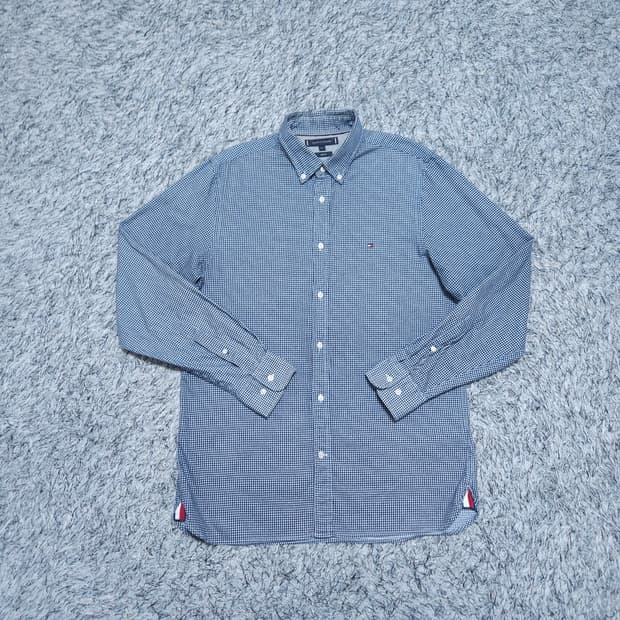 타미힐피거) M 남자 슬림핏 춘추 체크셔츠남방 / 왕눈이샵