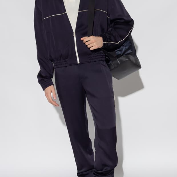 생로랑 모노그램 로고 트랙자켓 50 새틴 테디자켓