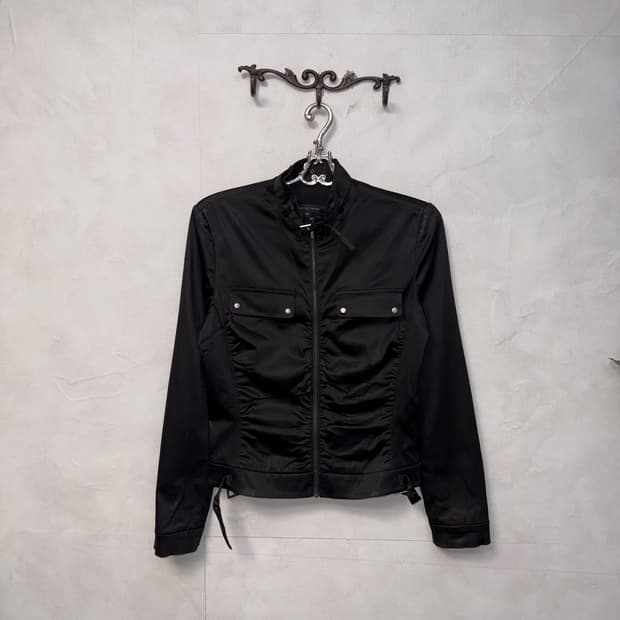 Voice Of Voices black satin shirring jk