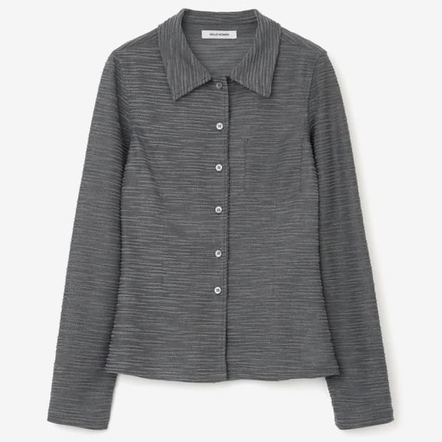 밀로우먼 텍스처 저지 셔츠 차콜
