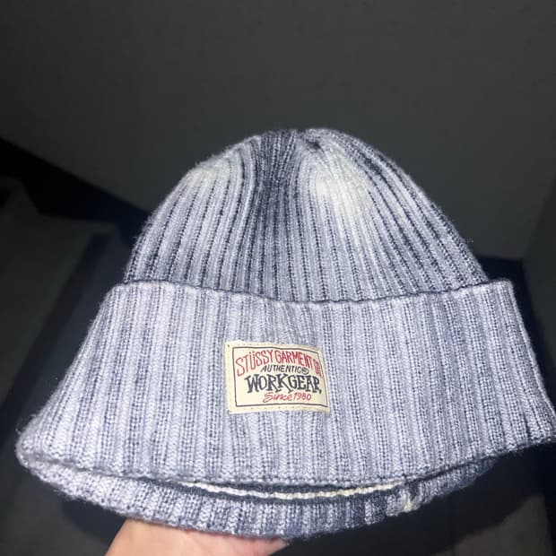 스투시 워크기어 스프레이 커브 비니 네이비