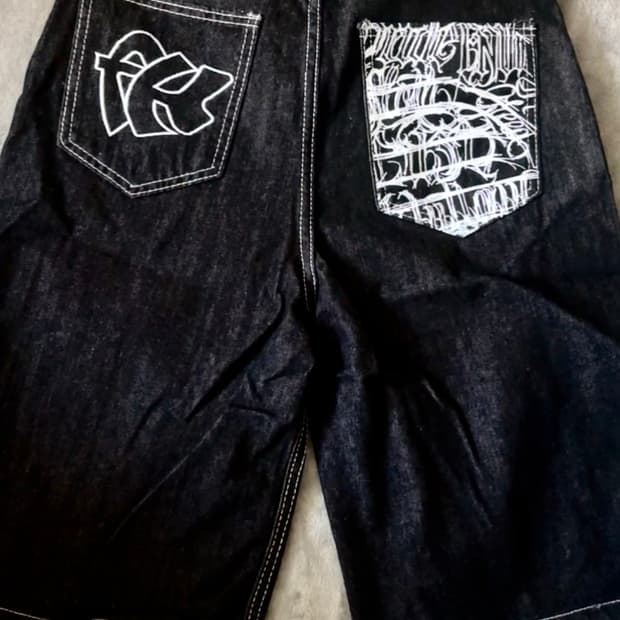 빈티지 백포켓 레터링 스티치 생지 버뮤다팬츠