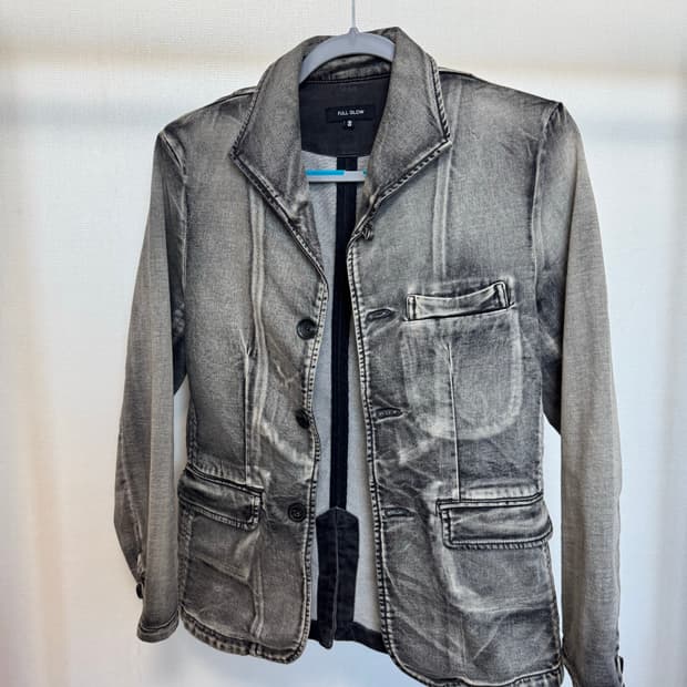 유니크 워싱 빈티지 자켓