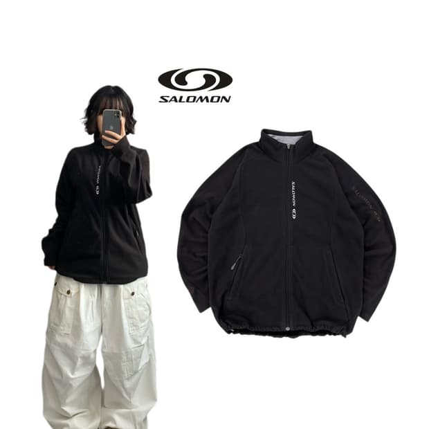 살로몬 00s 고프코어 플리스 자켓 블랙