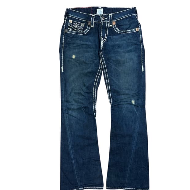 트루릴리전 조이 슈퍼 티 부츠컷 스티치 데님