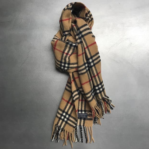 버버리 정품 램스울 머플러 베이지