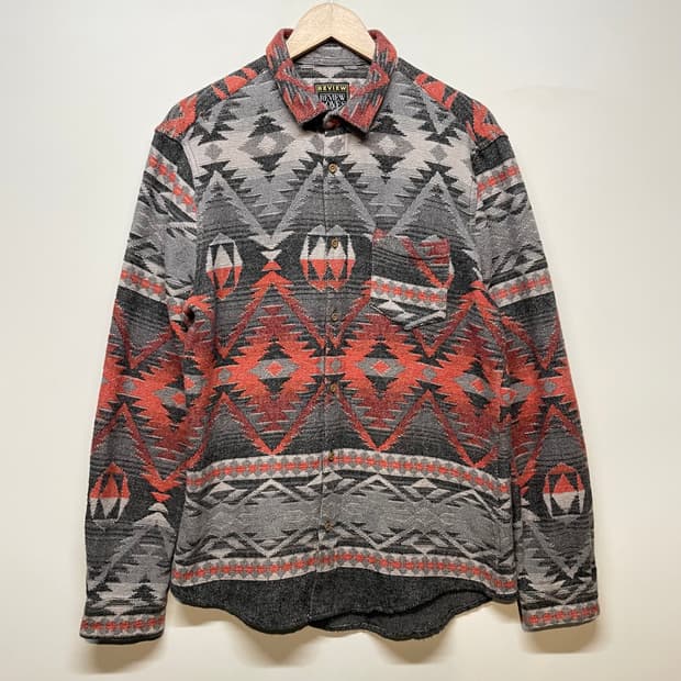 REVIEW 에스닉 패턴 플란넬 셔츠