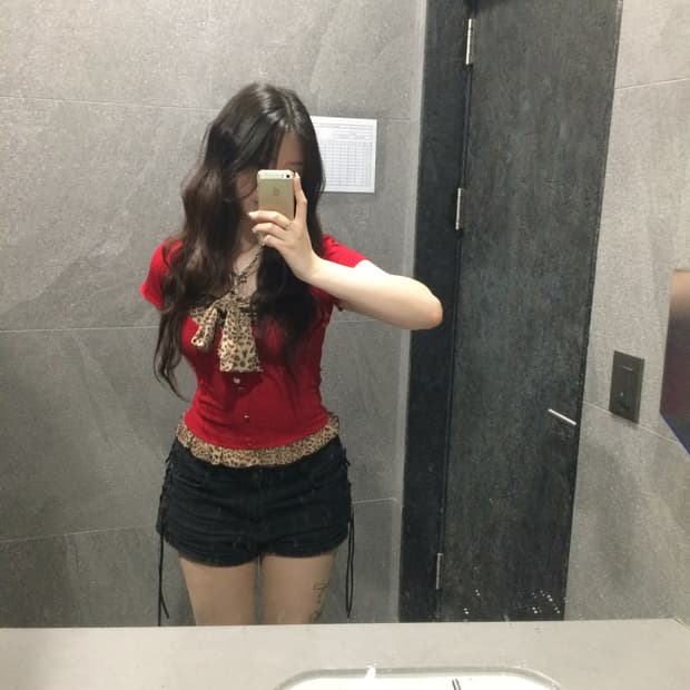 y2k 빈티지 오네갸루 호피상의