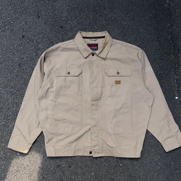 후부 데님 자켓 베이지