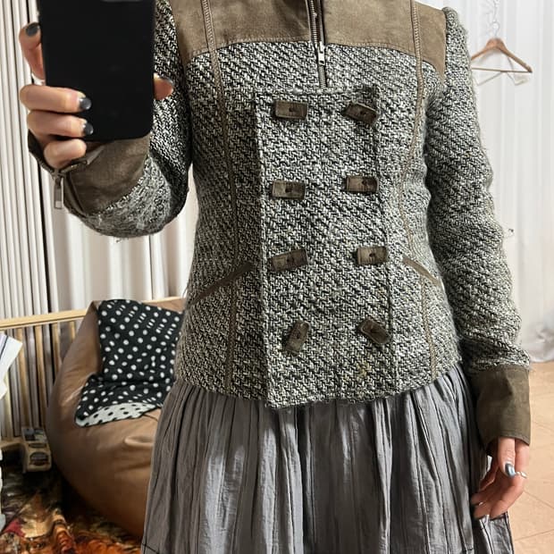 Donna sui 여성 디테일 더블 버튼 모직 자켓 