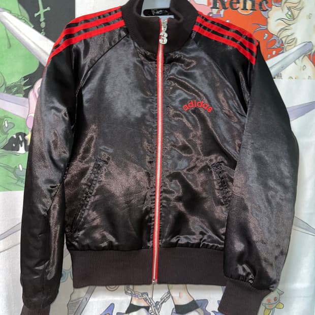 Adidas 아디다스 삼선 새틴 누빔 집업 