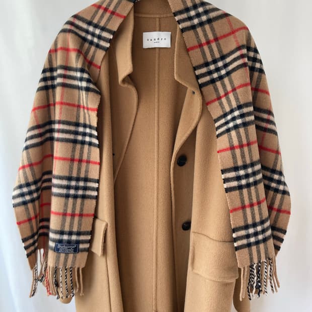 정품 버버리 캐시미어100 노바체크 머플러 목도리