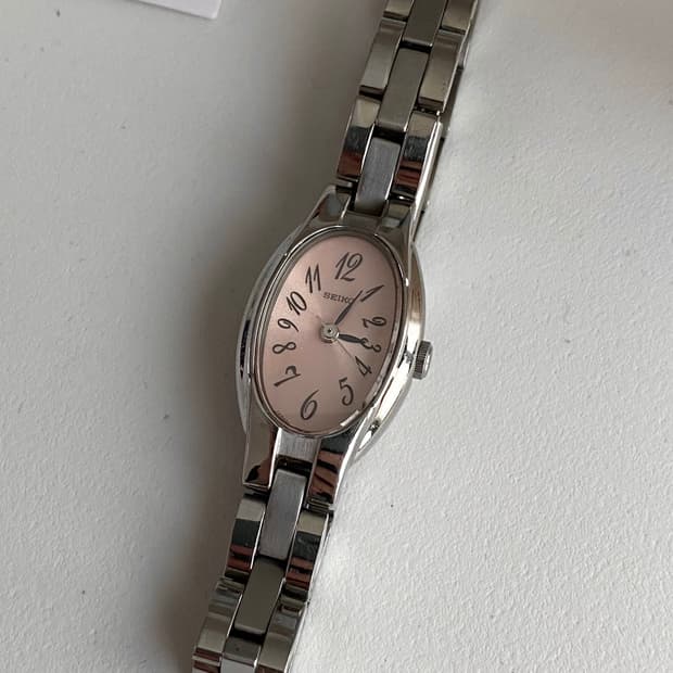 Seiko 세이코 오벌 쿼츠 레이디스 핑크
