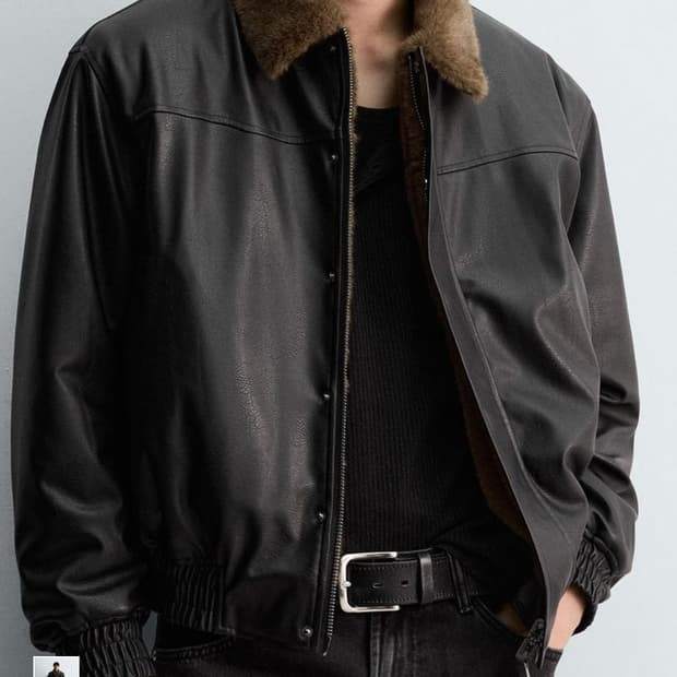 구매) 자라 페이크 레더 리버시블 점퍼